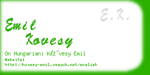 emil kovesy business card